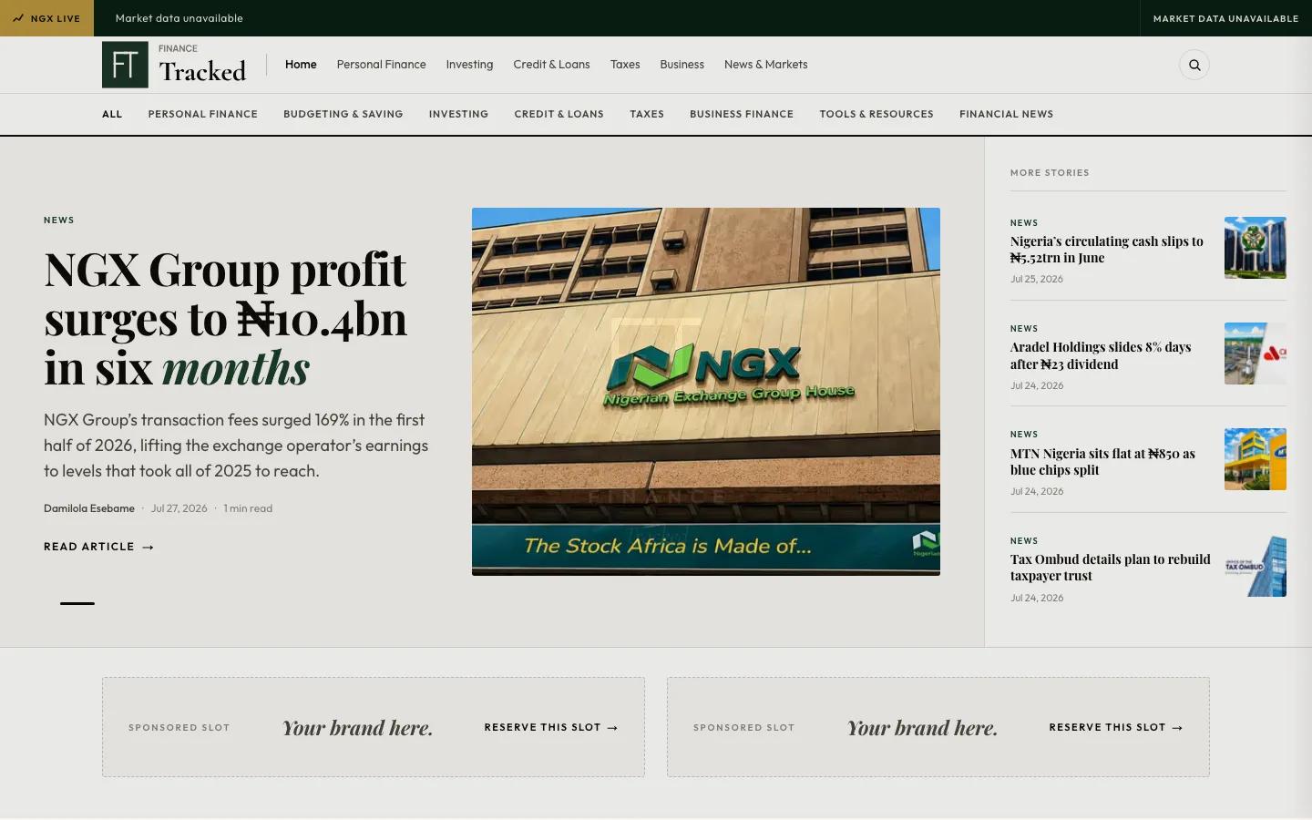 FinanceTracked product screenshot